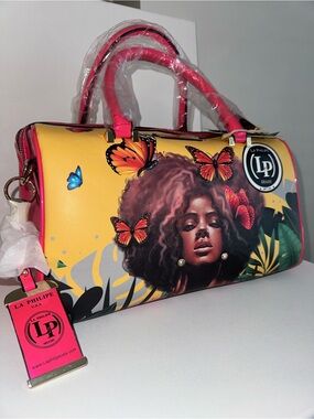 La Philipe Miami "Butterfly Fly" Satchel Weekend Travel Bag